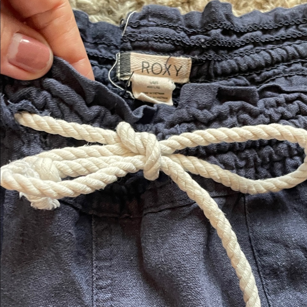 FREE with any purchase ROXY navy Oceanside pull on beach pants L - Picture 3 of 8